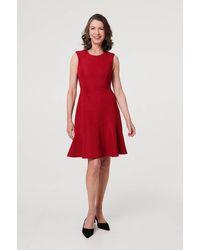 Izabel London - Textured Sleeveless Short Skater Dress - Lyst