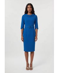 Karen Millen - Tailored Roll Neck Pencil Midi Dress - Lyst