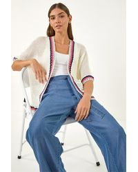 Roman - Pattern Crochet Knit Cardigan - Lyst