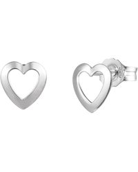 The Jewellery Stockroom - Sterling Heart Outline Stud Earrings - Lyst