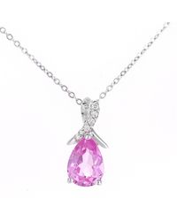 DIAMANT L'ÉTERNEL - 9Ct 1.02Ct Created Sapphire And 0.02Ct Diamond Pendant - Lyst