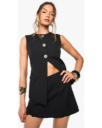 Boohoo - Woven Split Front Skort - Lyst