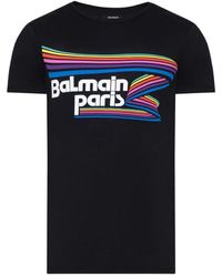 Balmain - Paris Multi Logo T-Shirt Cotton - Lyst