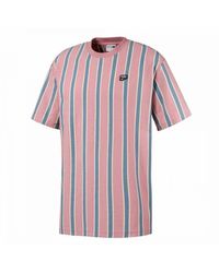 PUMA - Downtown Short Sleeve Crew Striped T-Shirt 595687 14 Cotton - Lyst