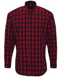 PREMIER - Mulligan Checked Cotton Long-Sleeved Shirt - Lyst