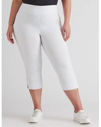 Autograph - Woven Super Stretch Crop Pants White - Plus Size Viscose - Lyst
