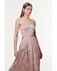 Karen Millen - Amelia Graham Burnout Split Woven Prom Strappy Maxi Dress - Lyst