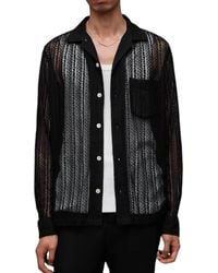 AllSaints - Shirts Cala Long Sleeve Relaxed Fit Soft Lace Fabric Beach Shirt - Lyst