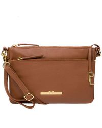 Pure Luxuries - 'Lytham' Leather Cross Body Clutch Bag - Lyst