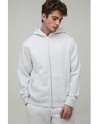 BoohooMAN - Basic Regular Zip Through Hoodie - Lyst