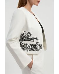 Karen Millen - Tailored Cutwork Detail Collarless Jacket - Lyst