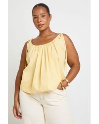 Boohoo - Plus Scoop Neck Tie Shoulder Cami Top - Lyst