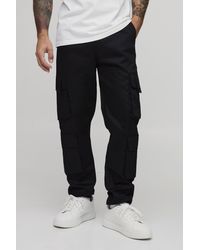 BoohooMAN - Elasticated Waist Multi Cargo Pocket Slim Fit Jogger - Lyst