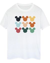 Disney - Ladies Mickey Mouse Heads Square Cotton Boyfriend T-Shirt () - Lyst