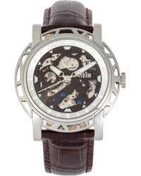 Reign - Stavros Automatic Skeleton Leather-Band Watch - Lyst