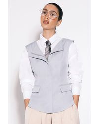 Boohoo - Longline Boat Neck Tailored Top - Lyst
