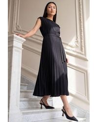 Roman - Pleated Tie Waist Dress - Lyst