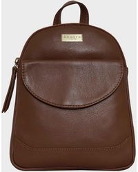 Assots London - 'george' Tan Mini Pebble Grain Leather Backpack - Lyst