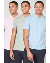 French Connection - Multi 3 Pack Cotton Blend Polo Shirts - Lyst