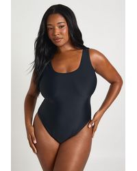 Boohoo - Plus Essentials Scoop Neck Swimsuit - Lyst