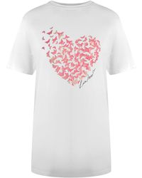 Moschino - Love Flutter Heart Design T-Shirt Cotton - Lyst