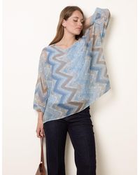 Blue Vanilla - Zig Zag Round Neck Oversized Top - Lyst