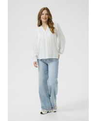 Kaffe - Langarm-Bluse Regular Fit Chalk/Soft Chambray Stripe - Lyst