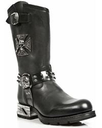 New Rock - Leather Gothic Cowboy Boots- Mr030-S1 - Lyst