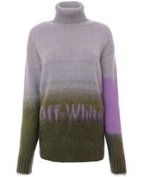 Off-White c/o Virgil Abloh - Mohair Helvetica Logo Knitted Roll Neck - Lyst