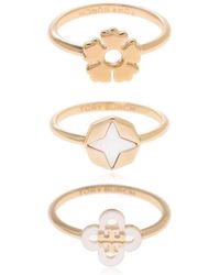 Tory Burch - Set Van Drie Ringen Met Klaverlogo - Lyst