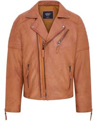 Infinity Leather - Brando Double Cross Zip Biker Jacket- Fagernes Lamb Leather - Lyst