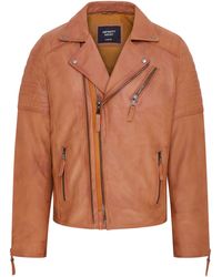 Infinity Leather - Brando Double Cross Zip Biker Jacket- Fagernes Lamb Leather - Lyst