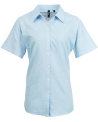 PREMIER - Ladies Signature Pearlised Oxford Short-Sleeved Shirt - Lyst