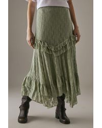 Warehouse - Lace Ruffle Tier Maxi Skirt - Lyst