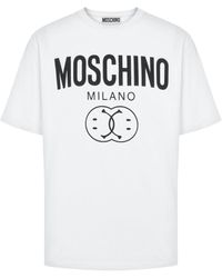Moschino - Milano Double Smiley Logo T-Shirt Cotton - Lyst