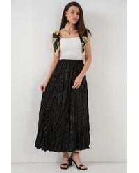 Bigdart - Textured Maxi Skirt With Elastic Waist - Lyst