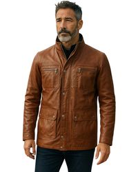 Infinity Leather - Military Jacket Outwear Coat - Lyst