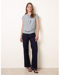 Blue Vanilla - Metallic Cowl Neck Draped Top - Lyst