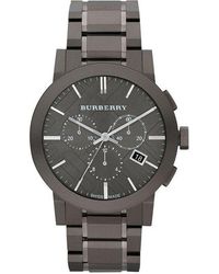 Burberry - Bu9354 Large Check Ion Plated Stainless Steel Watch - Lyst