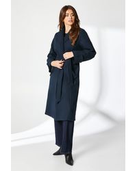 PRINCIPLES - Relaxed Belted Wrap Coat - Lyst