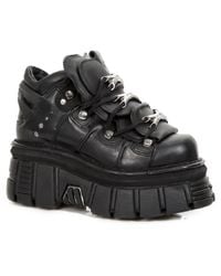 New Rock - 106-S29 Tower Shoes Metallic Leather Biker Punk Gothic Boots - Lyst