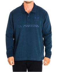 La Martina - Long Sleeve Polo Shirt Xmp305-js005 Cotton - Lyst