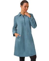 Roman - Corduroy Tunic Shirt Dress - Lyst