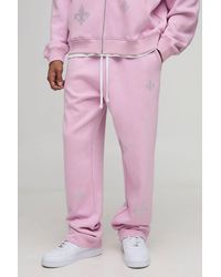 BoohooMAN - Baggy Fit Rhinestone Joggers - Lyst