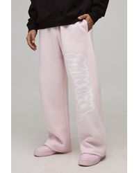 BoohooMAN - Wide Leg Slogan Printed Jogger - Lyst