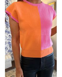 Azura Exchange - Strick Kurzarmoberteil - Lyst