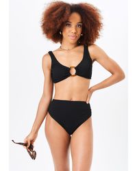 Gini London - Textured Ring Detail Bikini Top - Lyst