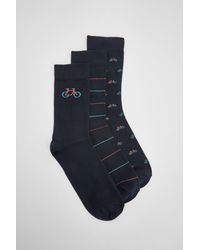 MAINE - 3 Pack Cycling Themed Socks Cotton - Lyst