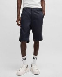 HUGO - Darik241 Regular-fit Shorts With Slim Leg And Buttoned Pockets - Lyst