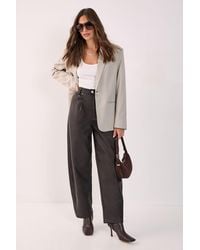 Nasty Gal - Barrel Leg Faux Leather Pants - Lyst